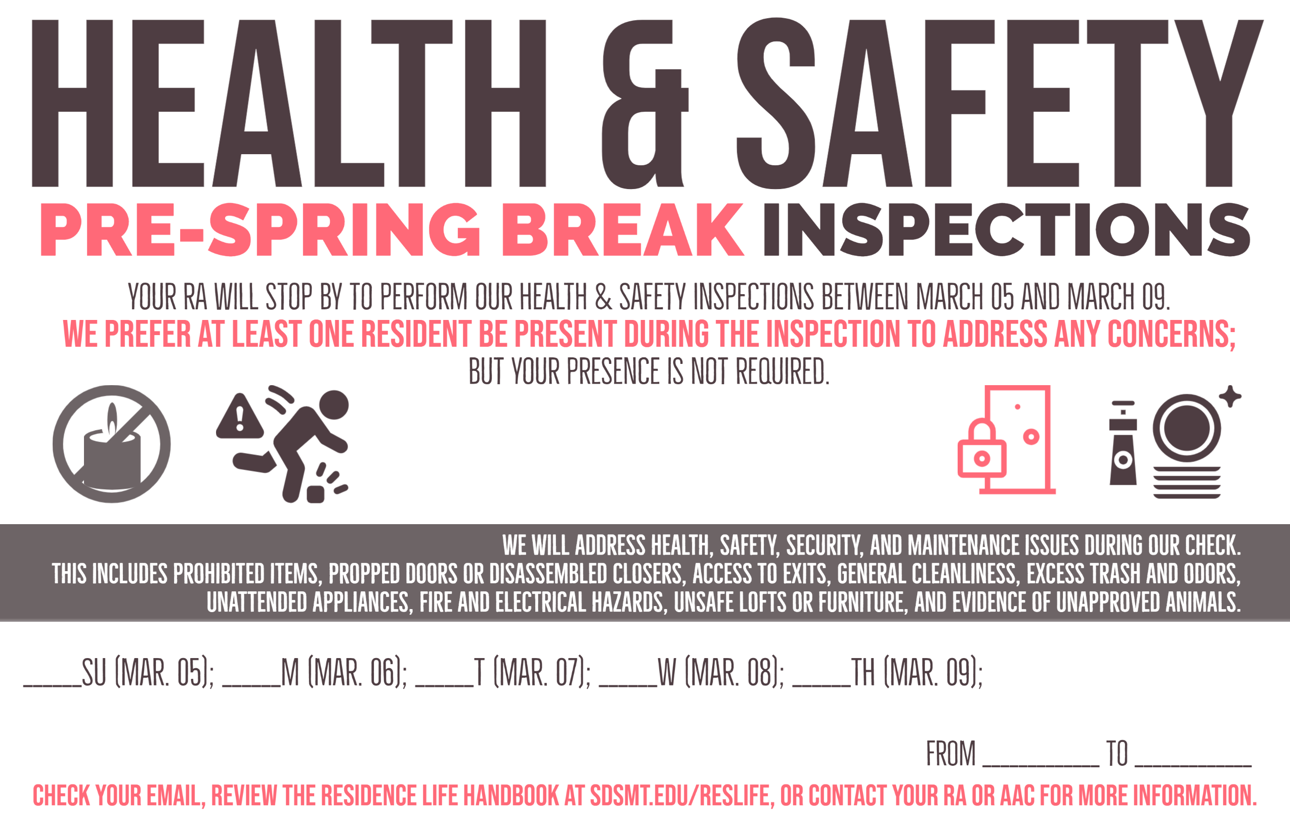 Pre-Spring Break Health & Safety